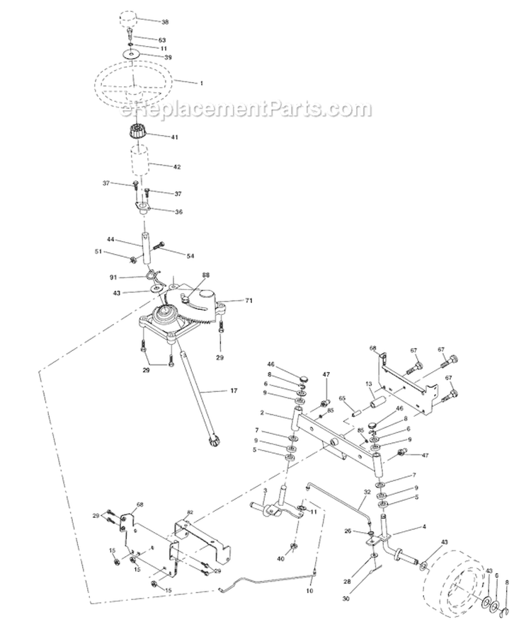 Page D Diagram and Parts List for WE12538K  Weed Eater Lawn Tractor